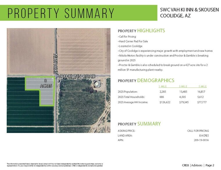 SWC Skousen Rd & Vah Ki Inn Rd, Coolidge, AZ for sale - Building Photo - Image 2 of 3