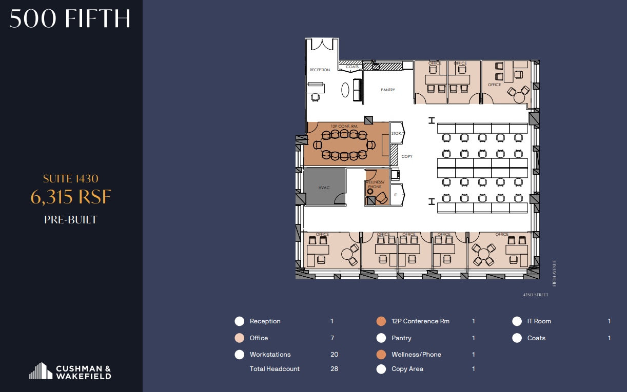 500 Fifth Ave, New York, NY for lease Floor Plan- Image 1 of 10