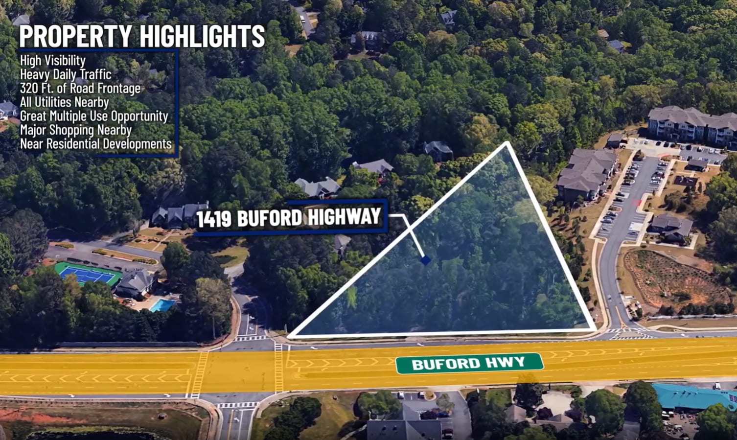 1419 Buford Hwy, Cumming, GA for sale Aerial- Image 1 of 9