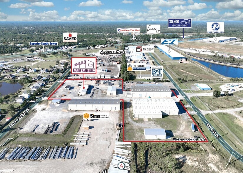 7001 Bayou George Dr, Panama City, FL for sale - Aerial - Image 2 of 4