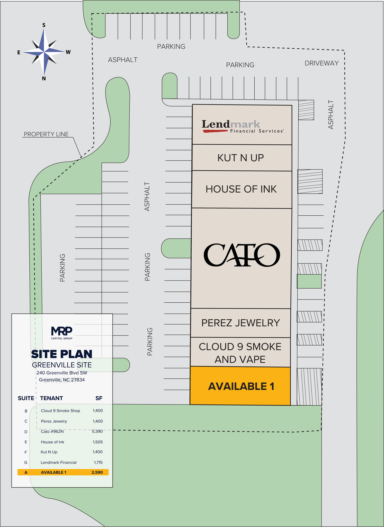 240 Greenville Blvd SE, Greenville, NC for lease Site Plan- Image 1 of 1