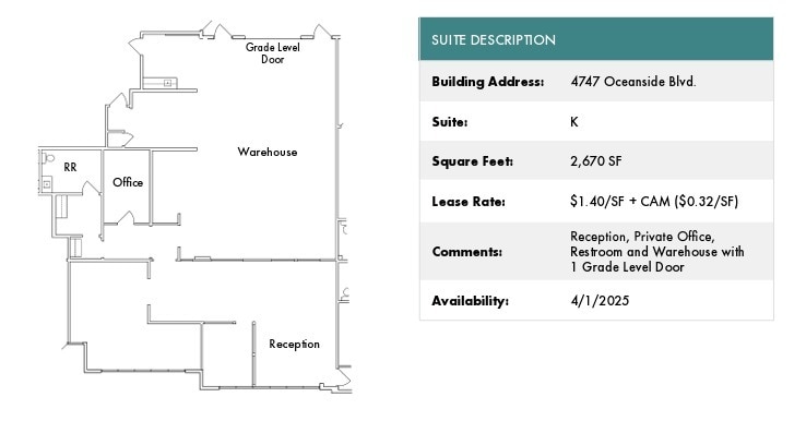 1818 Peacock Blvd, Oceanside, CA for lease Floor Plan- Image 1 of 1