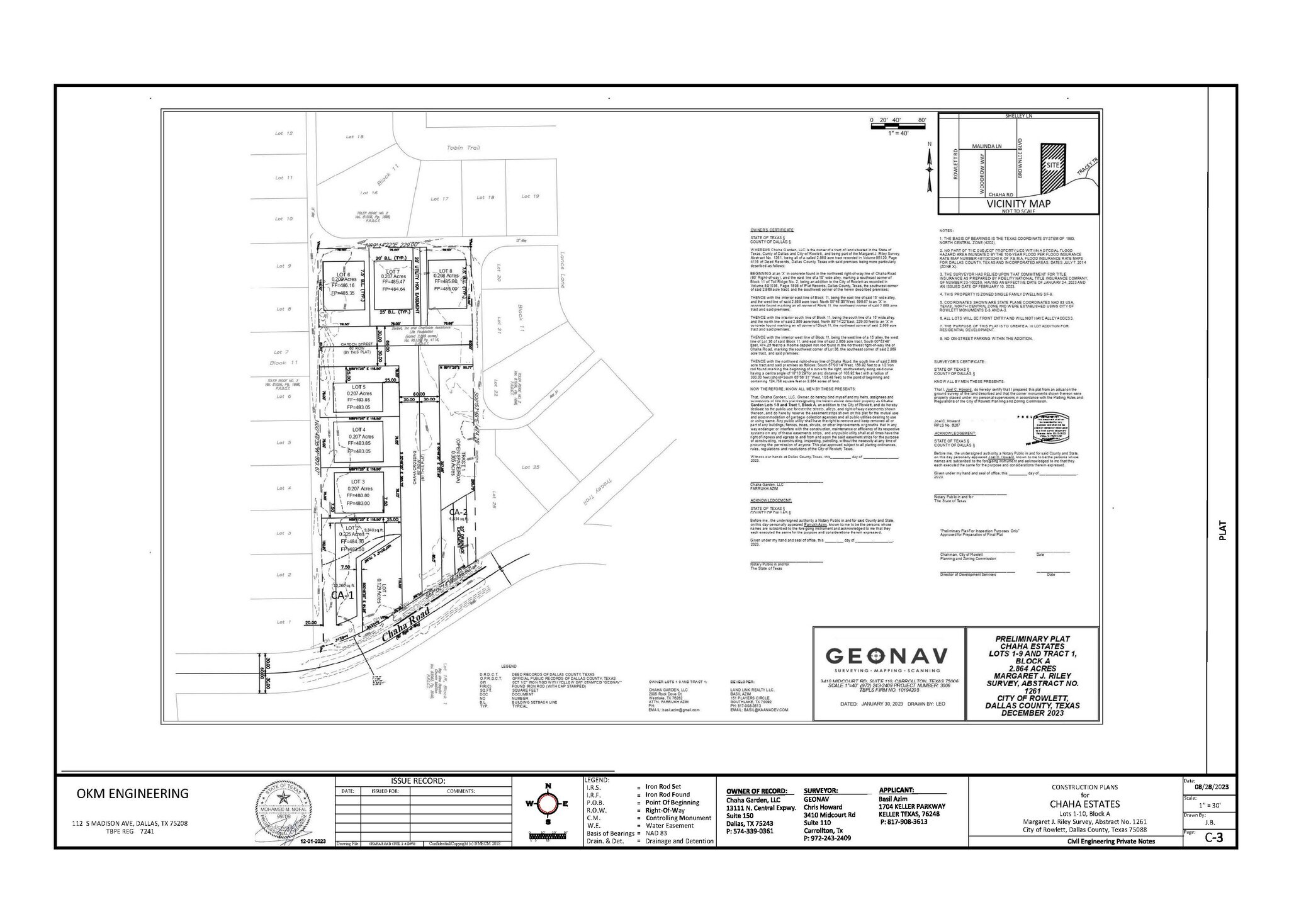 3713 Chaha Rd, Rowlett, TX for sale Plat Map- Image 1 of 5