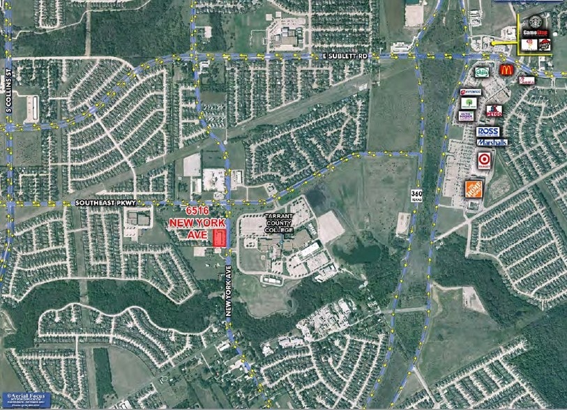 6516 New York Ave, Arlington, TX for lease - Aerial - Image 3 of 3