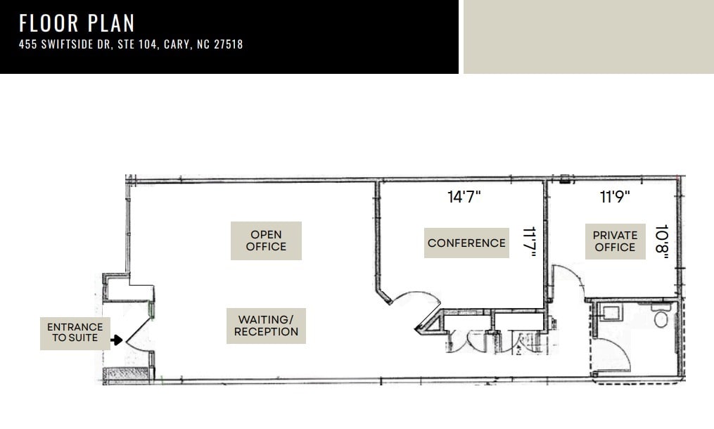 455 Swiftside Dr, Raleigh, NC 27606 - Unit 104 -  - Floor Plan - Image 1 of 2