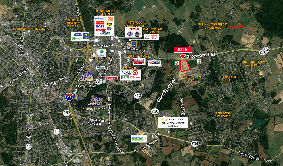 Spotswood Trail & Stone Spring Road, Harrisonburg, VA for lease - Aerial - Image 3 of 3