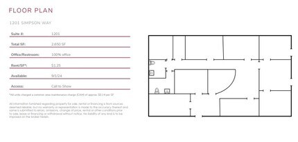 1291 Simpson Way, Escondido, CA for lease Floor Plan- Image 1 of 2