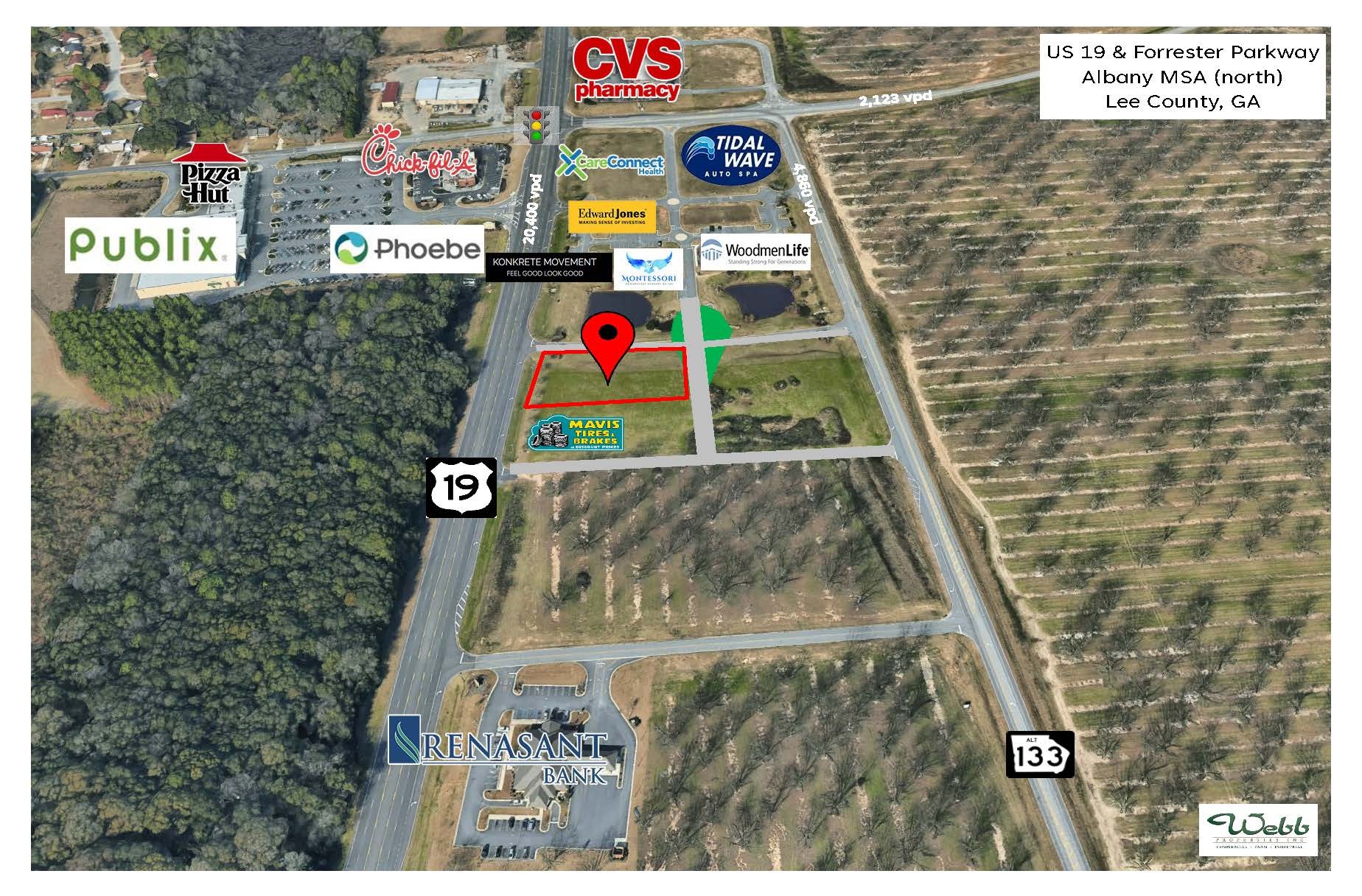 1229 U.S. 19 S Hwy, Leesburg, GA for sale Aerial- Image 1 of 3