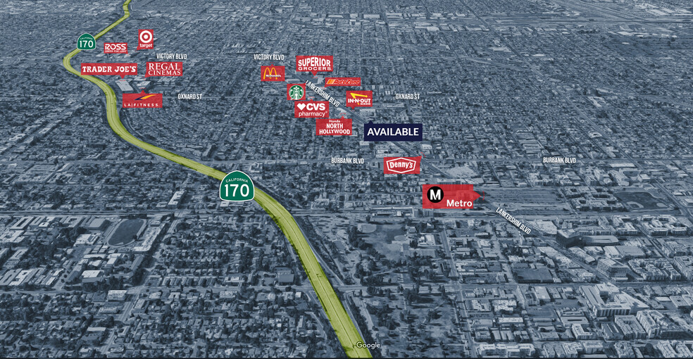 5802-5806 Lankershim Blvd, North Hollywood, CA for lease - Aerial - Image 3 of 5