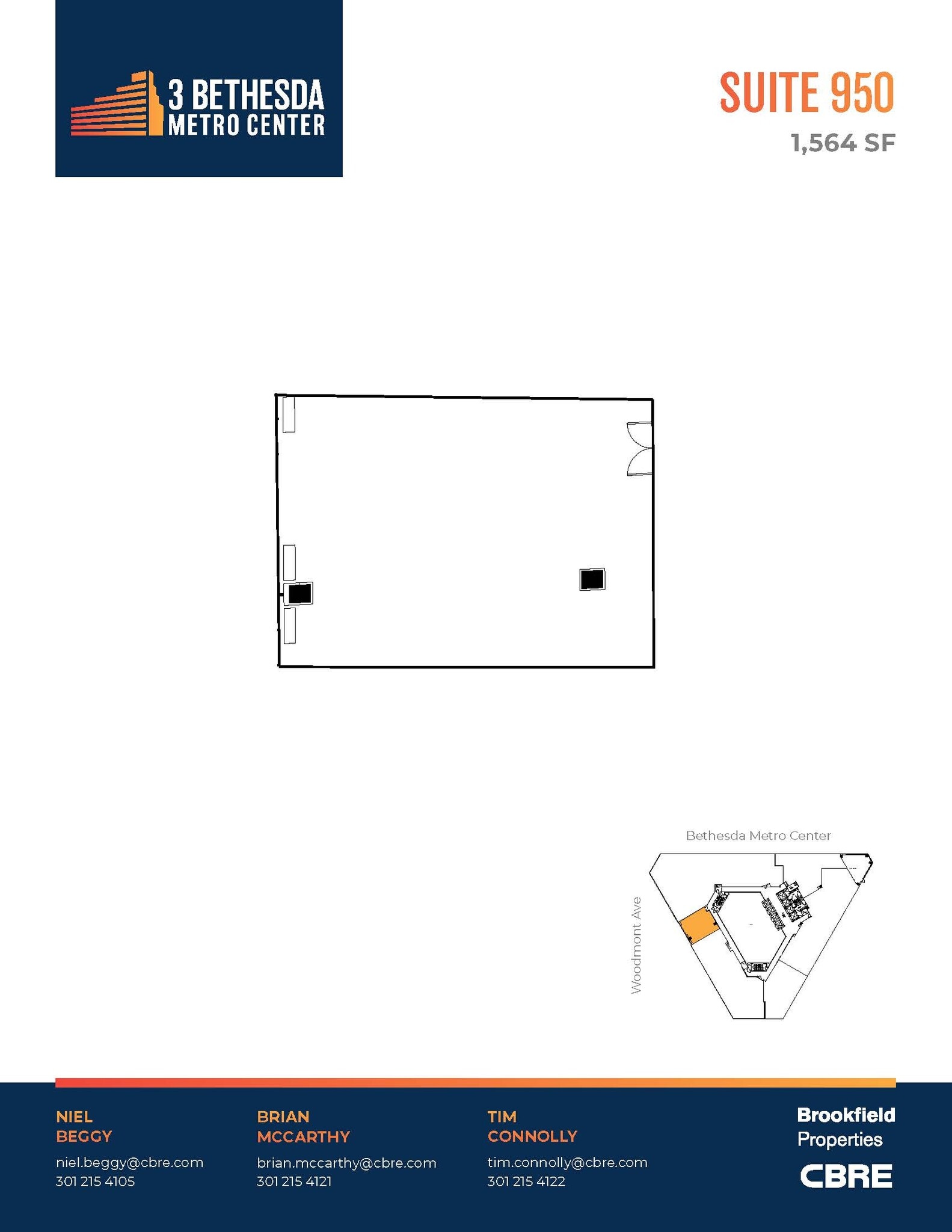 3 Bethesda Metro Center, Bethesda, MD for lease Floor Plan- Image 1 of 1