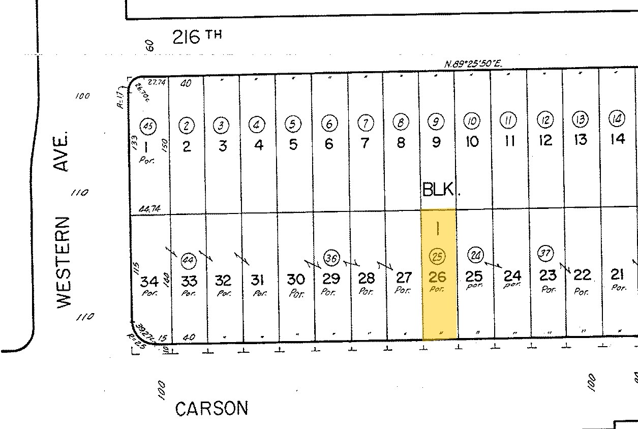1635 W Carson St, Torrance, CA for sale Plat Map- Image 1 of 1
