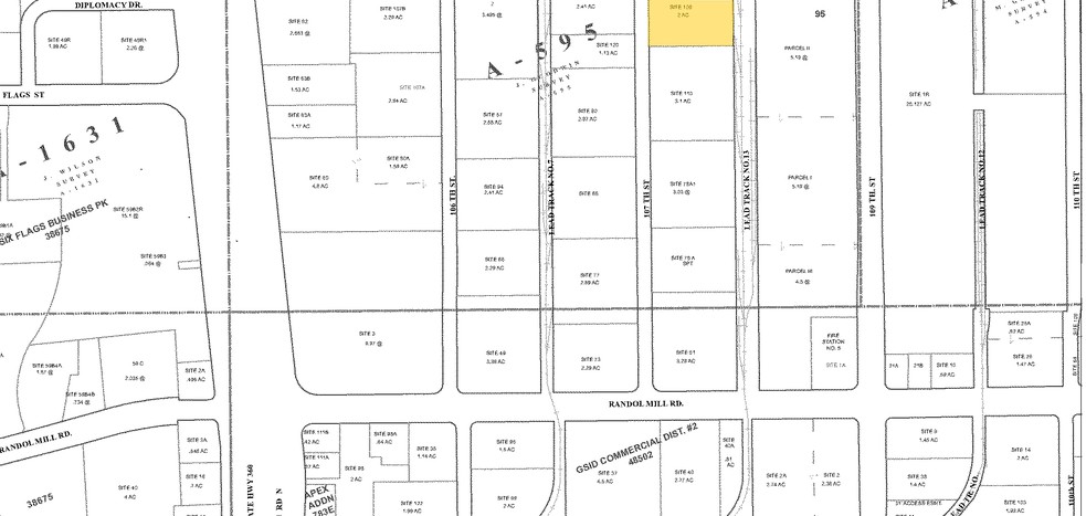 700-710 107th St, Arlington, TX for lease - Plat Map - Image 3 of 4