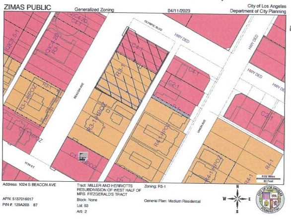 1012 Beacon, Los Angeles, CA for sale - Plat Map - Image 2 of 3