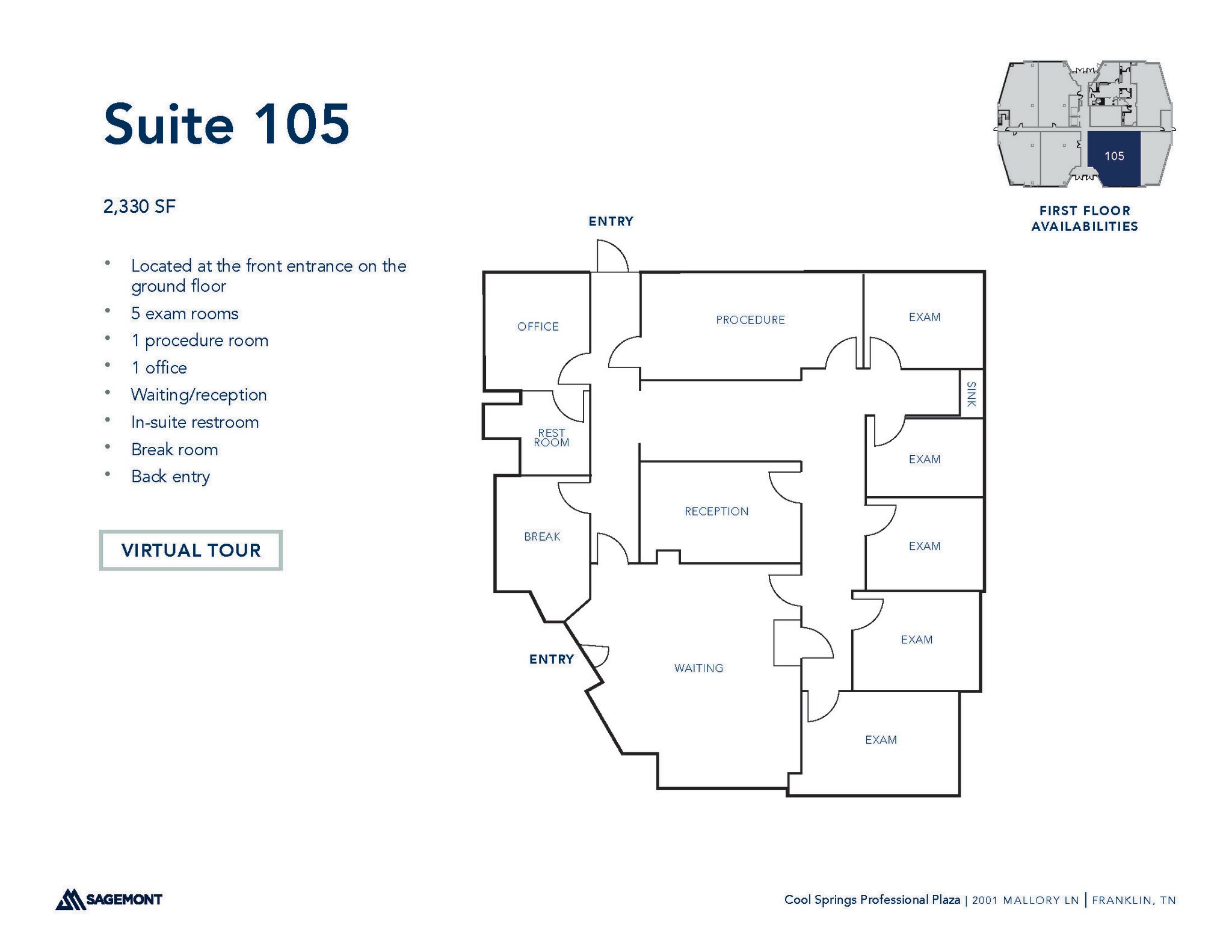 2001 Mallory Ln, Franklin, TN for lease Floor Plan- Image 1 of 1