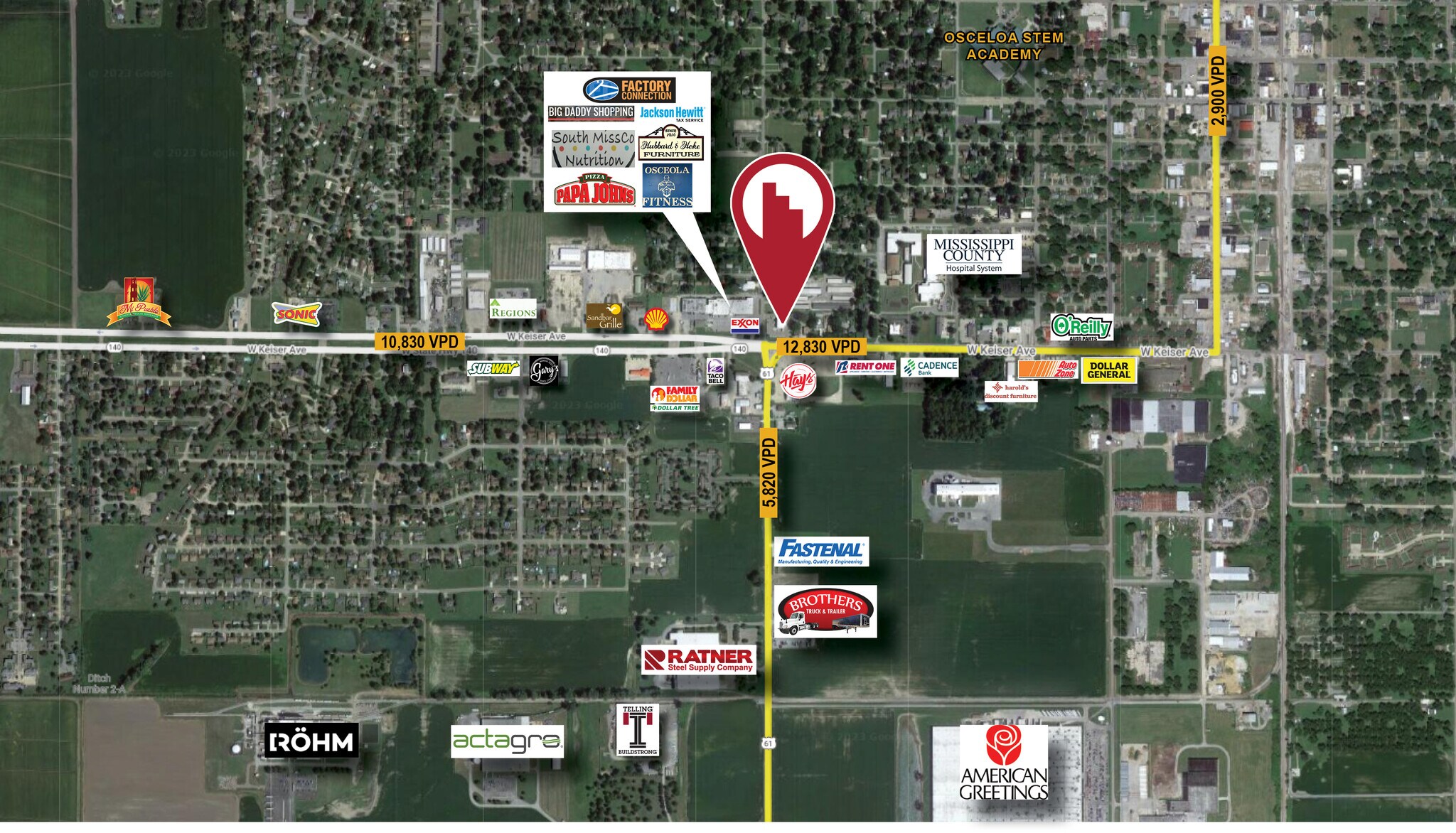 850 W Keiser St, Osceola, AR 72370 Freestanding Retail Building for