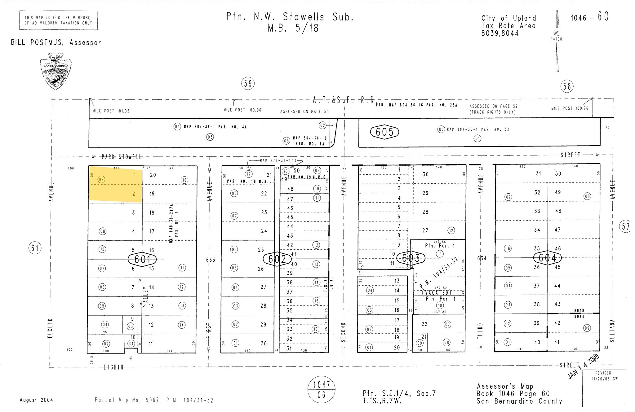 140 S Euclid Ave, Upland, CA for sale Plat Map- Image 1 of 1