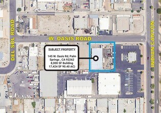 145 W Oasis Rd, Palm Springs, CA - AERIAL map view