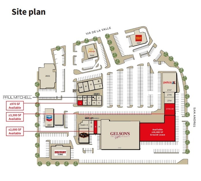 2707 Via de la Valle, Del Mar, CA for lease Site Plan- Image 1 of 1