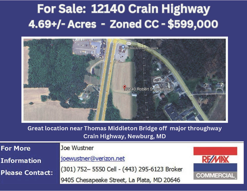 12140 Robert S. Crain Hwy, Newburg, MD for sale Aerial- Image 1 of 5