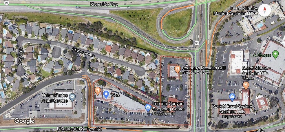 5555-5665 E Santa Ana Canyon Rd, Anaheim Hills, CA for lease - Aerial - Image 1 of 5