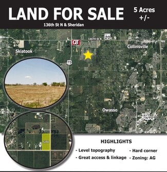 More details for NWC of 136th N & Sheridan, Collinsville, OK - Land for Sale