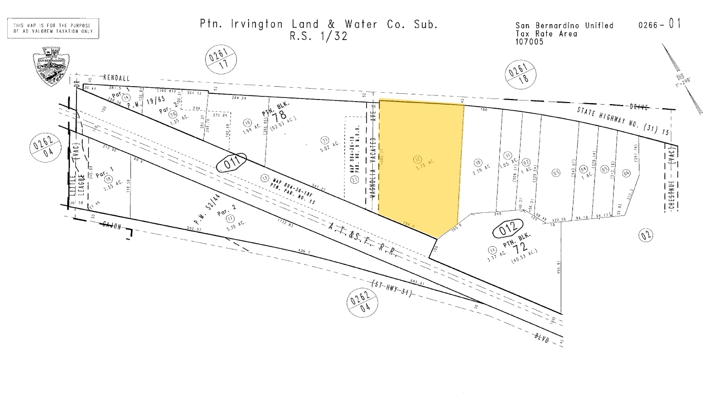 20071 Kendall Dr, San Bernardino, CA for sale Plat Map- Image 1 of 1