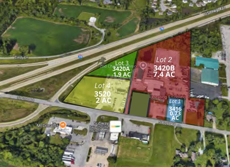 Post Road & I-74 Development Site portfolio of 5 properties for sale on LoopNet.com - Aerial - Image 1 of 29