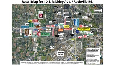 10 S Mickley Ave, Indianapolis, IN - AERIAL  map view