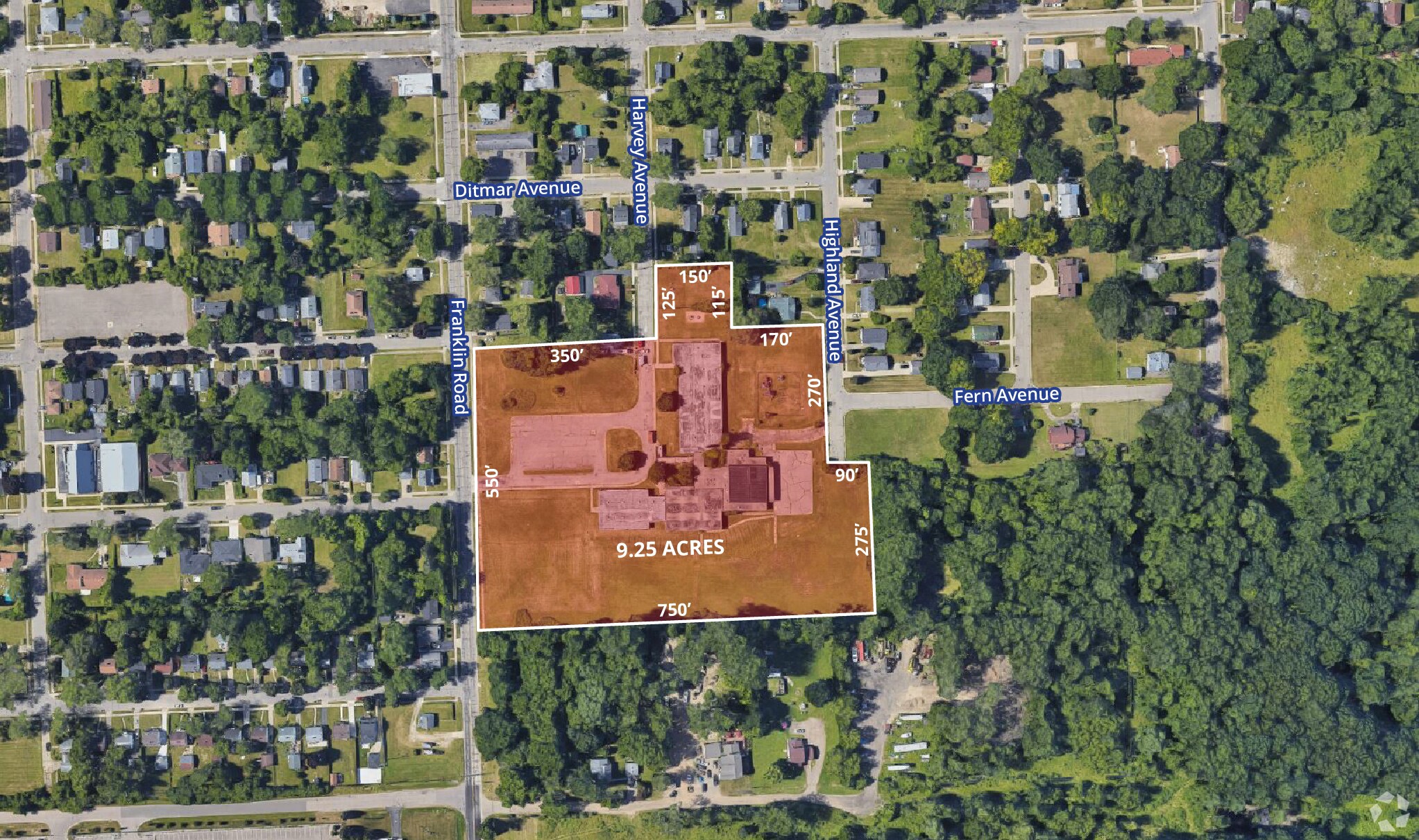 661 Franklin Rd, Pontiac, MI for sale Aerial- Image 1 of 3