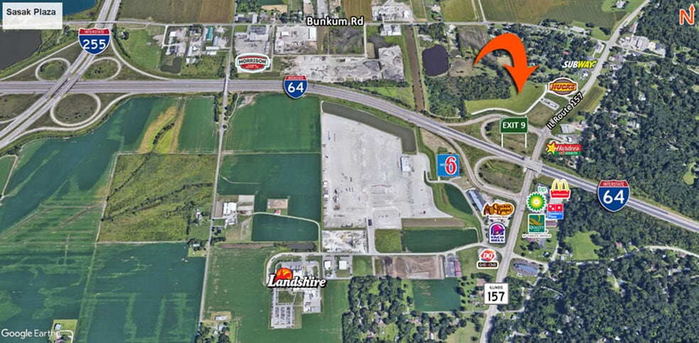 NW Quadrant of I-64 and IL-157, Caseyville, IL for lease - Aerial - Image 3 of 3