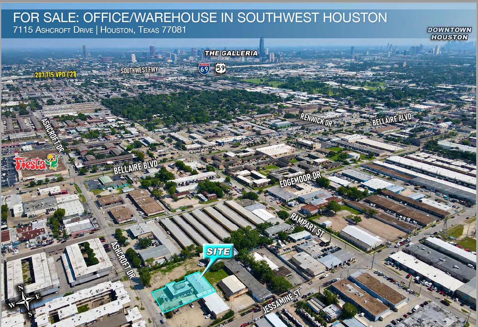 7115 Ashcroft Dr, Houston, TX for sale Aerial- Image 1 of 1