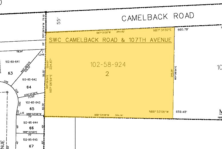 SWC Camelback Rd & 107th Ave, Phoenix, AZ for sale - Plat Map - Image 2 of 3