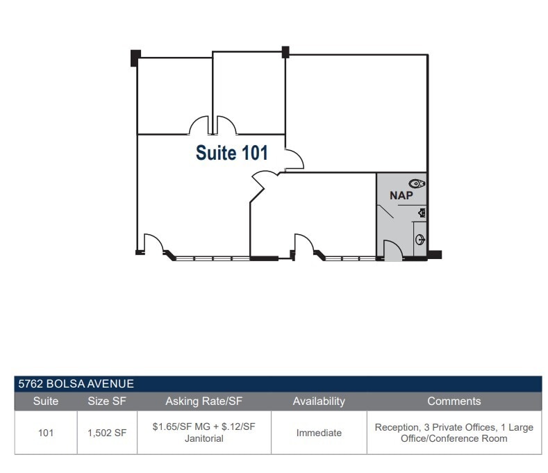 5762 Bolsa Ave, Huntington Beach, CA for lease Floor Plan- Image 1 of 1