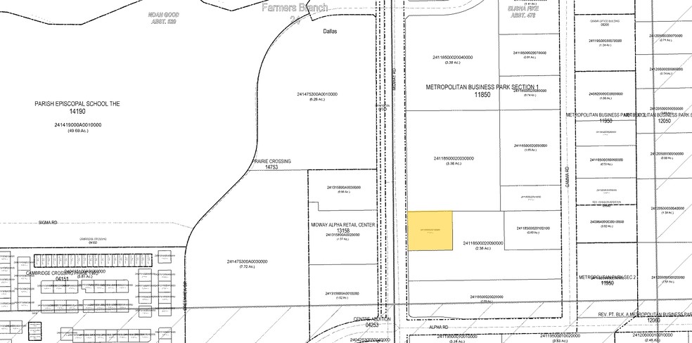 13614 Midway Rd, Farmers Branch, TX for sale - Plat Map - Image 2 of 3