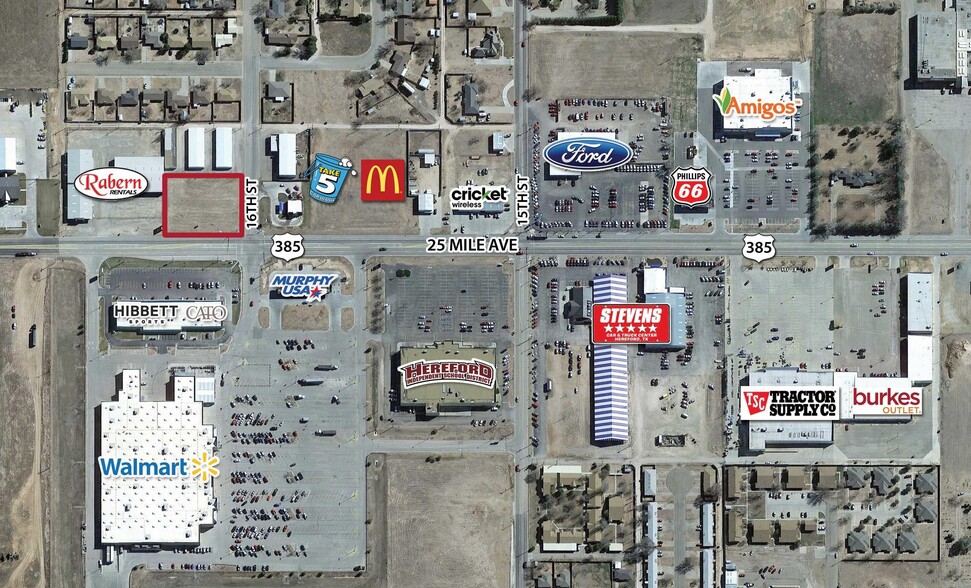 US 385 & 16TH, Hereford, TX for lease - Aerial - Image 1 of 2