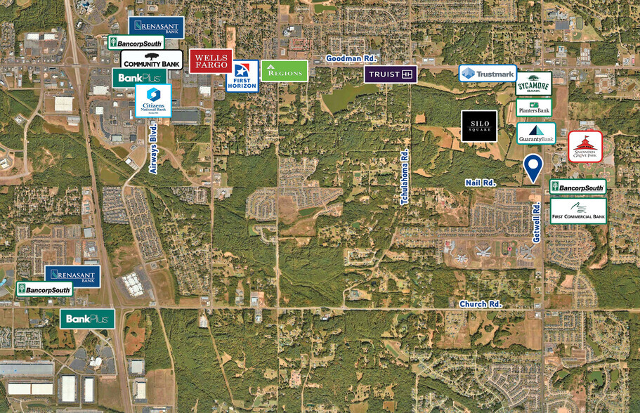 0 Nail Road and Getwell Rd, Southaven, MS for lease - Aerial - Image 2 of 2