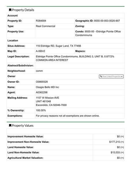 116 Eldridge Rd, Sugar Land, TX for lease - Site Plan - Image 3 of 6