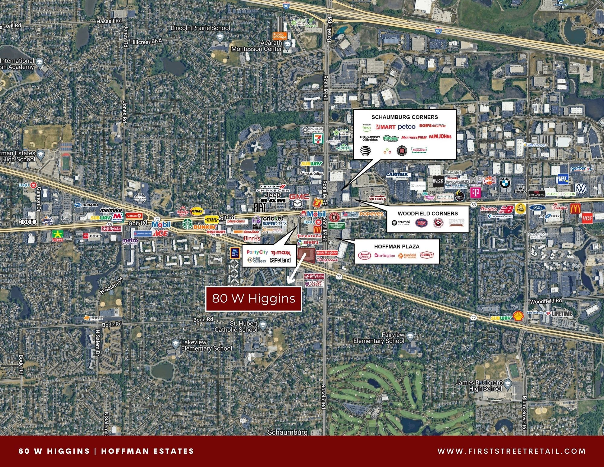 80 W Higgins Rd, Hoffman Estates, IL for lease Aerial- Image 1 of 5