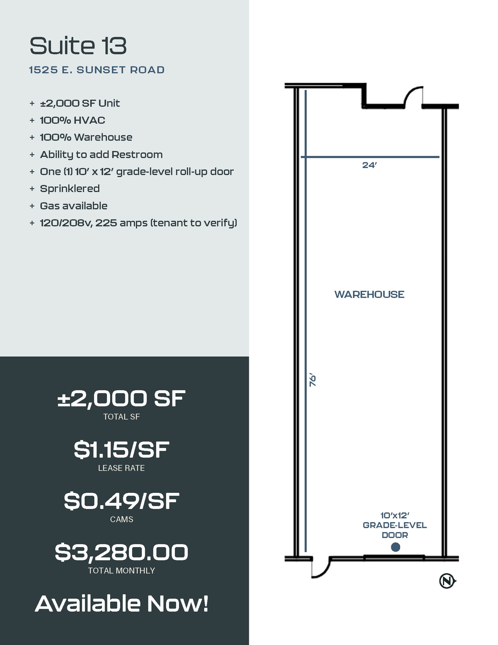 1525 E Sunset Rd, Las Vegas, NV for lease Floor Plan- Image 1 of 1