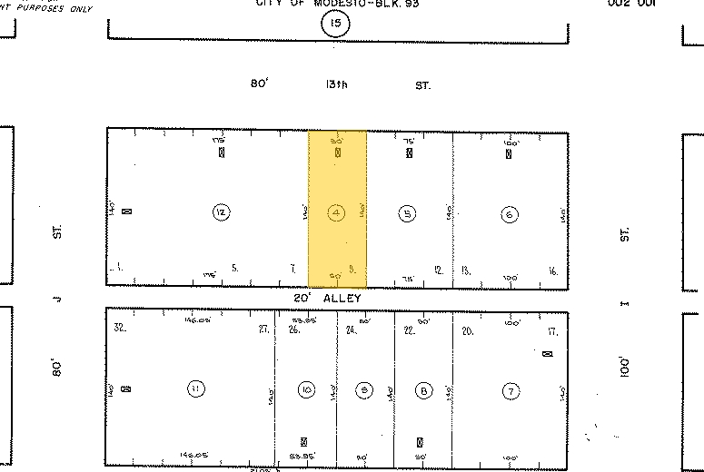 915 13th St, Modesto, CA for lease - Plat Map - Image 3 of 3