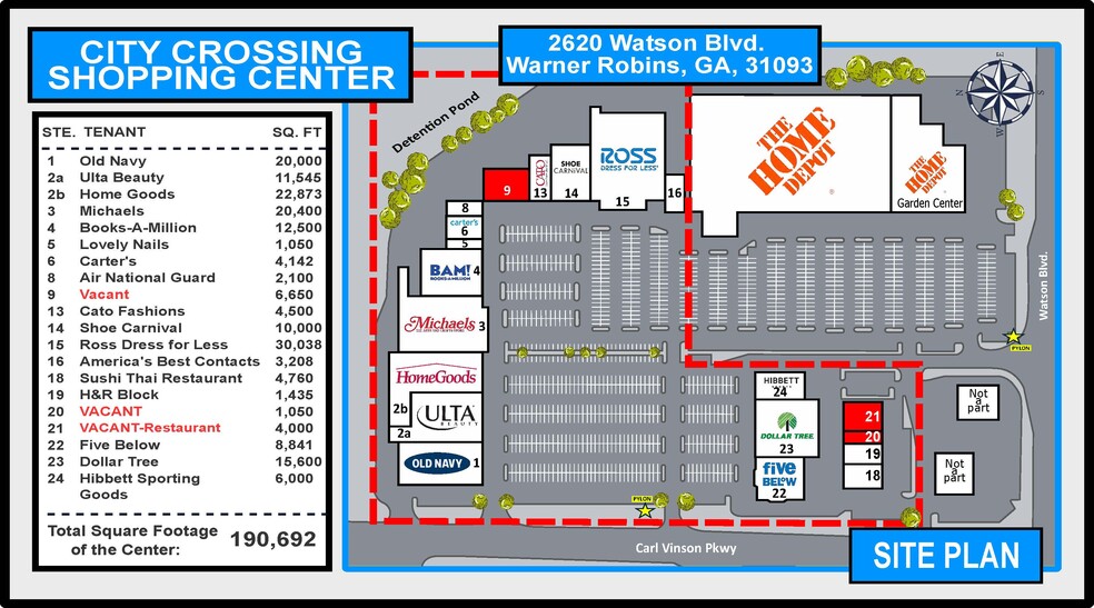 2620-2624 Watson Blvd, Warner Robins, GA for lease - Site Plan - Image 1 of 6