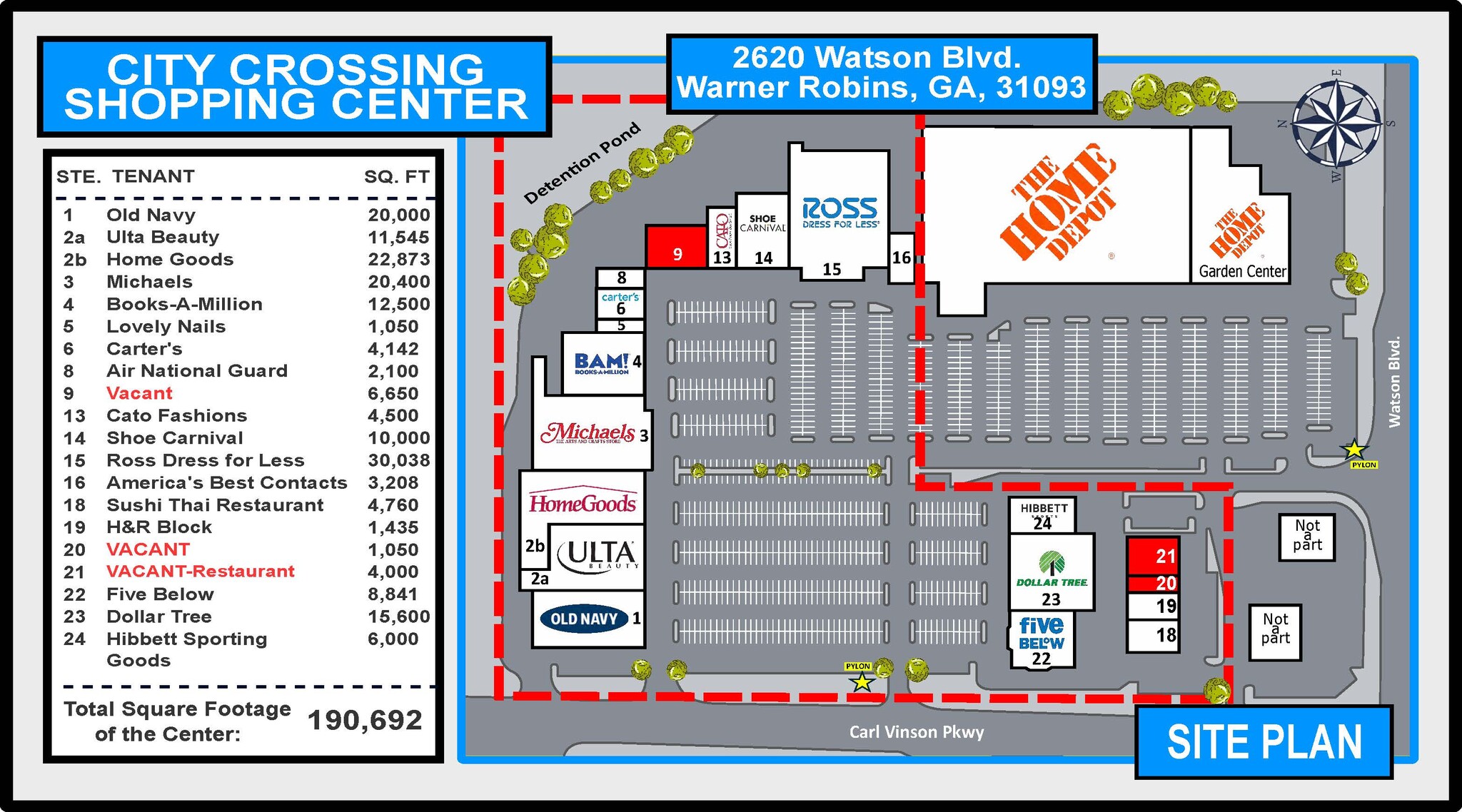 2620-2624 Watson Blvd, Warner Robins, GA for lease Site Plan- Image 1 of 7