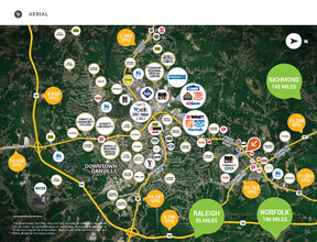 1287 Piney Forest Rd, Danville, VA - aerial  map view