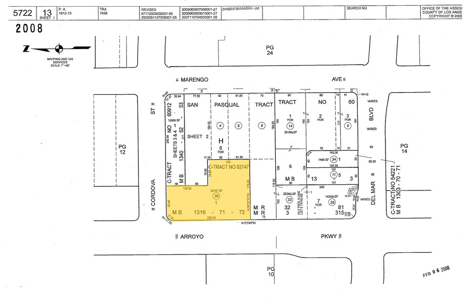 238 S Arroyo Pky, Pasadena, CA for sale - Plat Map - Image 1 of 1