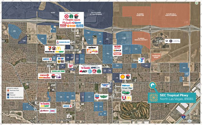 Tropical Parkway & Pecos Road, North Las Vegas, NV for lease - Aerial - Image 1 of 2