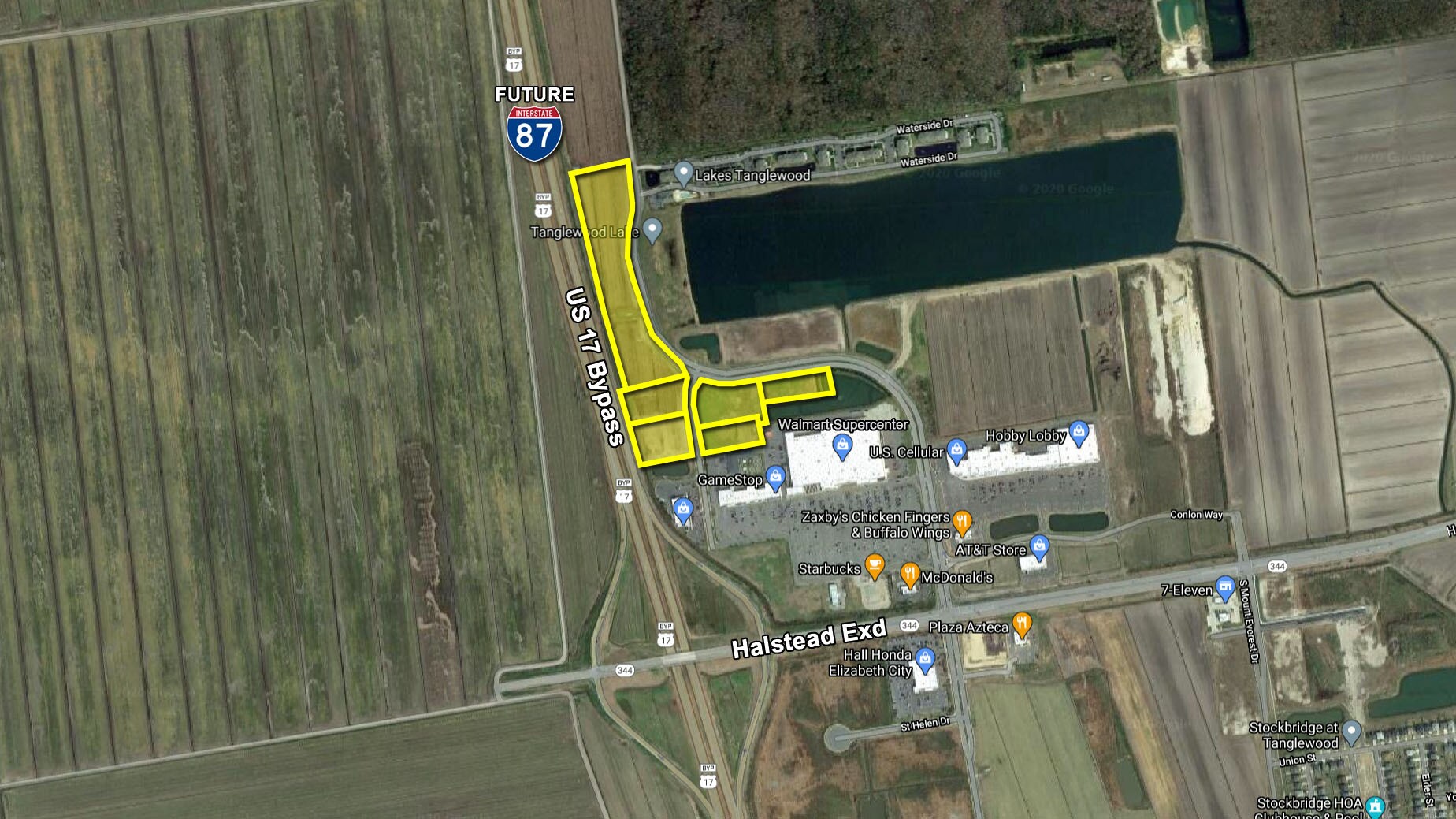 US Hwy 17 Bypass & Halstead Blvd, Elizabeth City, NC for sale Aerial- Image 1 of 1