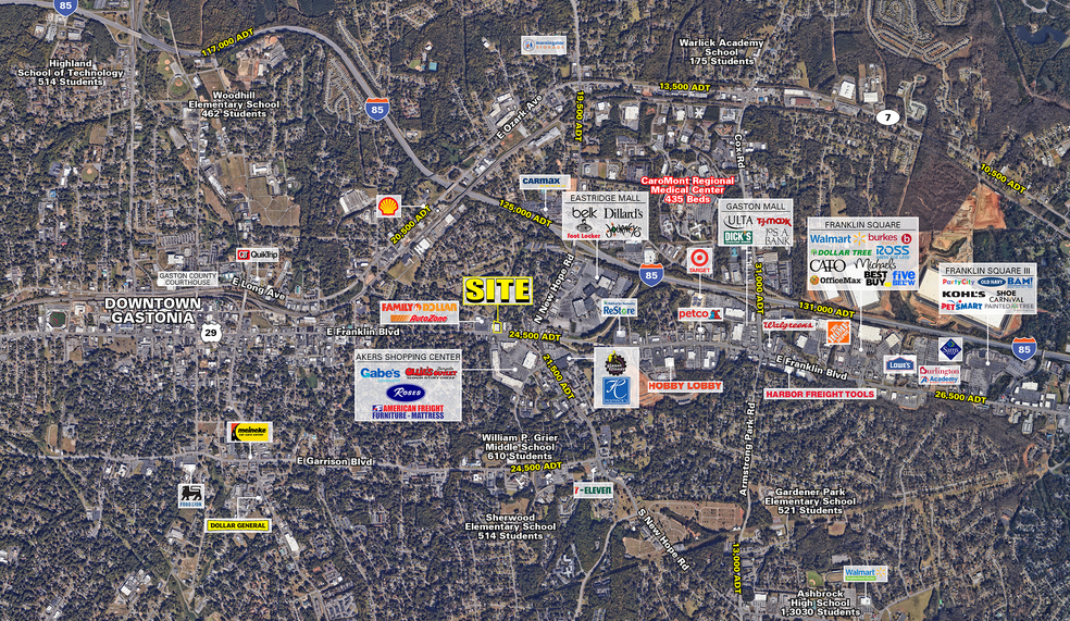 1392 E Franklin Blvd, Gastonia, NC for lease - Aerial - Image 2 of 4