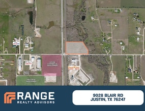 9028 Blair Rd, Justin, TX - AERIAL map view