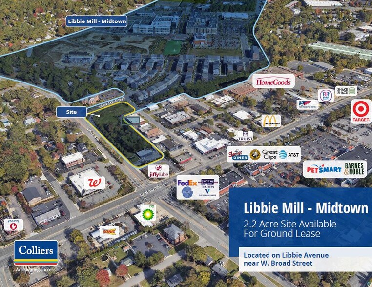 Libbie Avenue near West Broad St, Richmond, VA for lease - Aerial - Image 1 of 2