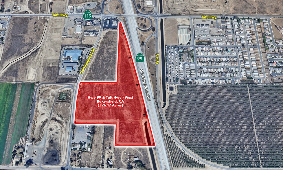 99 Freeway & Taft Highway, Bakersfield, CA for sale - Aerial - Image 1 of 1